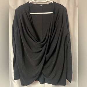 Lululemon Iconic Draped Black Long Sleeve Sweater. Excellent used condition.